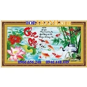 Tranh thêu cha mẹ